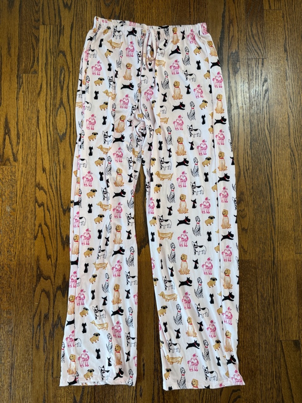 B39 Fashion by Mirabeau Women’s Large Soft Pink Dog-Print Lounge Pajama Pants